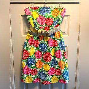 Lilly Pulitzer belted floral print dress size 8